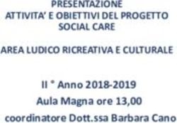 PRESENTAZIONE ATTIVITA' E OBIETTIVI DEL PROGETTO SOCIAL CARE AREA LUDICO RICREATIVA E CULTURALE - II Anno 2018-2019 Aula Magna ore 13,00 ...