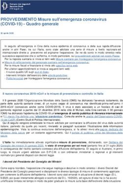 PROVVEDIMENTO Misure sull'emergenza coronavirus (COVID-19) - Quadro generale - Quadro ...