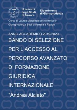 BANDO DI SELEZIONE ANNO ACCADEMICO 2019/2020 Giurisprudenza Sedi di Ferrara e Rovigo