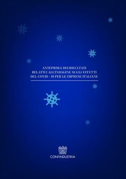 ANTEPRIMA DEI RISULTATI RELATIVI ALL'INDAGINE SUGLI EFFETTI DEL COVID - 19 PER LE IMPRESE ITALIANE