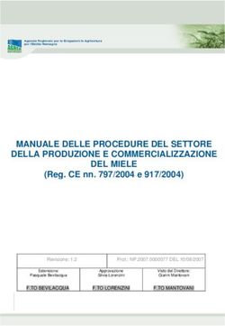 MANUALE DELLE PROCEDURE DEL SETTORE DELLA PRODUZIONE E COMMERCIALIZZAZIONE