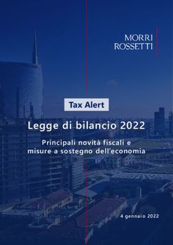 Legge di bilancio 2022 - Tax Alert Principali novità fiscali e misure a sostegno dell'economia - Morri Rossetti