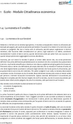 Ecole - Modulo Cittadinanza economica 1.4 La moneta e il credito