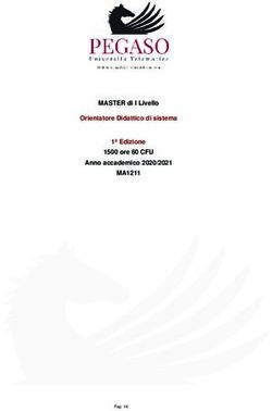 MASTER di I Livello Orientatore Didattico di sistema 1ª Edizione 1500 ore 60 CFU Anno accademico 2020/2021 - MA1211 - ASNOR