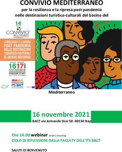 CONVIVIO MEDITERRANEO - per la resilienza e la ripresa post pandemia nelle destinazioni turistico-culturali del bacino del - Mediterraneo