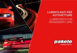 LUBRIFICANTI PER AUTOVETTURE LUBRICANTS FOR PASSENGER CARS