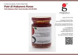 Pat&eacute; di Habanero Rosso - Pat&egrave; Habanero Red. Scala Scoville: 855,00 SHU - Prodotti Italiani Only Good Italy
