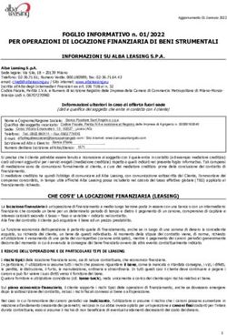 FOGLIO INFORMATIVO n. 01/2022 - PER OPERAZIONI DI LOCAZIONE FINANZIARIA DI BENI STRUMENTALI - Banca Sant'Angelo