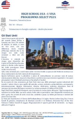 HIGH SCHOOL USA -1 VISA PROGRAMMA SELECT PLUS - Esperienze Inglesi