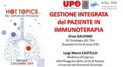 GESTIONE INTEGRATA del PAZIENTE IN - IMMUNOTERAPIA Erica GAUDINO SC Oncologia ASL TO4 - Organizzazione ...