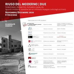 RIUSO DEL MODERNO | DUE - TERRITORIO, PROGETTO, FUTURO E QUALITÀ Sguardi e modalità operative per un rinnovato impegno civile degli architetti ...