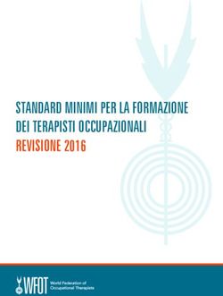 STANDARD MINIMI PER LA FORMAZIONE DEI TERAPISTI OCCUPAZIONALI REVISIONE 2016
