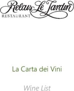 La Carta dei Vini Wine List - Hotel Regency