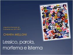 Lessico, parola, morfema e listema - CHIARA MELLONI Linguistica Generale (p) II semestre a.a. 2011-2012
