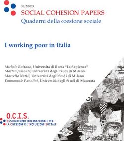 SOCIAL COHESION PAPERS - Quaderni della coesione sociale - Social Cohesion Days