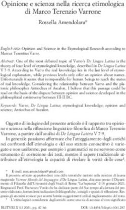 Opinione e scienza nella ricerca etimologica di Marco terenzio Varrone