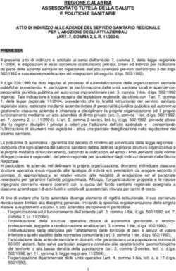 REGIONE CALABRIA ASSESSORATO TUTELA DELLA SALUTE E POLITICHE SANITARIE