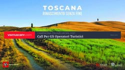 CAMPAGNA ITALIA/EUROPA 2021 - Call Per Gli Operatori Turistici CAMPAGNA ITALIA/EUROPA 2021 - Tuscany