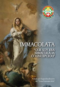 IMMACOLATA "QUE SOY ERA IMMACULADA COUNCEPCIOU" - Schede per l'approfondimento del "Tema Pastorale 2020" - Parrocchia di Bovolone