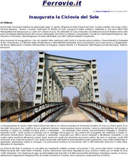Inaugurata la Ciclovia del Sole - Ferrovie.it