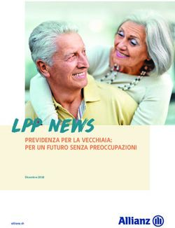 LPP news PREVIDENZA PER LA VECCHIAIA: PER UN FUTURO SENZA PREOCCUPAZIONI - Dicembre 2018 - Allianz