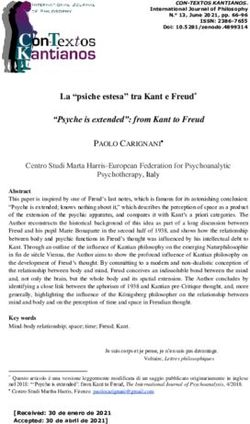 La "psiche estesa" tra Kant e Freud* - "Psyche is extended": from Kant to Freud - Escribir el t&iacute;tulo del art&iacute;culo