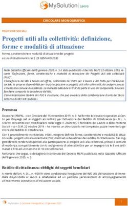 PROGETTI UTILI ALLA COLLETTIVITÀ: DEFINIZIONE, FORME E MODALITÀ DI ATTUAZIONE - MYSOLUTION