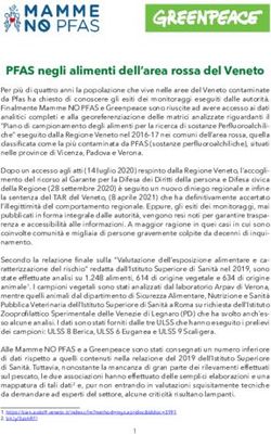 PFAS negli alimenti dell'area rossa del Veneto - Greenpeace