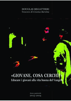 "GIOVANE, COSA CERCHI?" - Educare i giovani alla vita buona del Vangelo - DOUGLAS REGATTIERI - Diocesi di ...