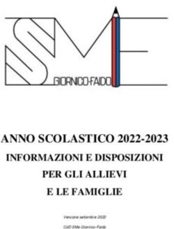 ANNO SCOLASTICO 2022-2023 - INFORMAZIONI E DISPOSIZIONI PER GLI ALLIEVI E LE FAMIGLIE - Scuola media Giornico