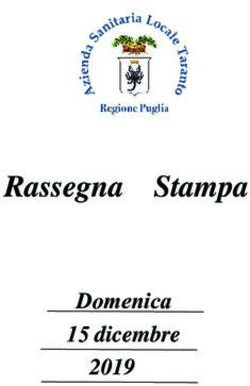 Rassegna Stampa Domenica 15 dicembre 2019 - Sanit&agrave; Puglia