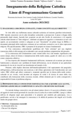 Insegnamento della Religione Cattolica Linee di Programmazione Generali - Istituto Tecnico ...