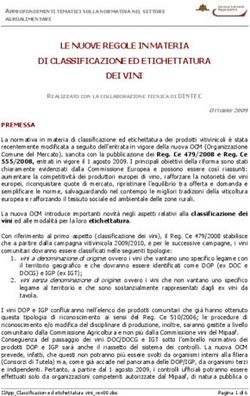 LE NUOVE REGOLE IN MATERIA DI CLASSIFICAZIONE ED ETICHETTATURA DEI VINI