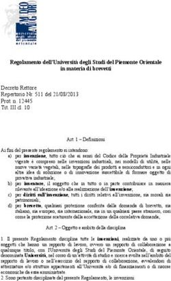 Regolamento dell'Università degli Studi del Piemonte Orientale in materia di brevetti