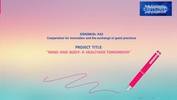 PROJECT TITLE: "MIND AND BODY: A HEALTHIER TOMORROW" - ERASMUS+ KA2 Cooperation for innovation and the exchange of good practices