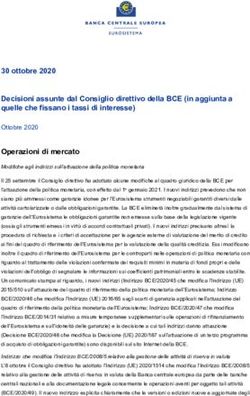 Decisioni assunte dal Consiglio direttivo della BCE (in aggiunta a quelle che fissano i tassi di interesse)