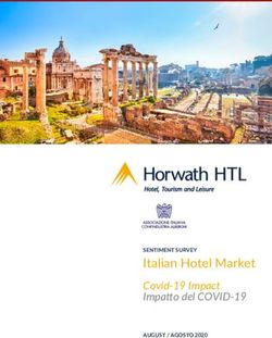 Italian Hotel Market Covid-19 Impact Impatto del COVID-19 - SENTIMENT SURVEY AUGUST / AGOSTO 2020 - Horwath HTL