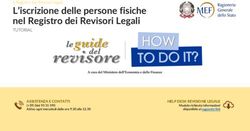 L'iscrizione delle persone fisiche nel Registro dei Revisori Legali