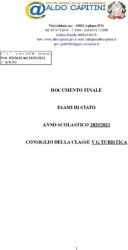DOCUMENTO FINALE ESAMI DI STATO ANNO SCOLASTICO 2020/2021 CONSIGLIO DELLA CLASSE V G TURISTICA