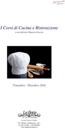 I Corsi di Cucina e Ristorazione - Novembre - Dicembre 2016 - a cura del prof. Maurizio Cascino