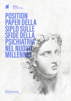 POSITION PAPER DELLA SIPLO SULLE SFIDE DELLA PSICHIATRIA NEL NUOVO MILLENNIO