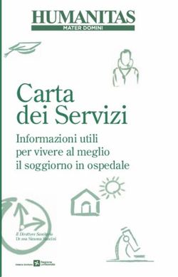 Carta dei Servizi Informazioni utili per vivere al meglio il soggiorno in ospedale - Humanitas Mater Domini