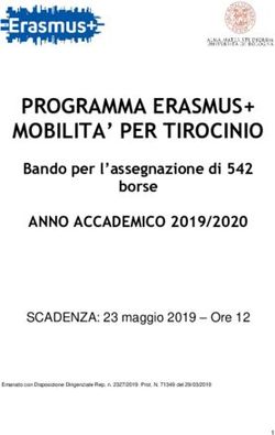PROGRAMMA ERASMUS+ MOBILITA' PER TIROCINIO - ANNO ACCADEMICO 2019/2020 Bando per l'assegnazione di 542 borse - Unibo