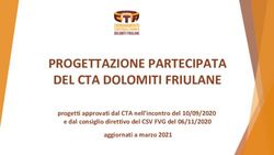 PROGETTAZIONE PARTECIPATA DEL CTA DOLOMITI FRIULANE - progetti approvati dal CTA nell'incontro del 10/09/2020 e dal consiglio direttivo del CSV ...