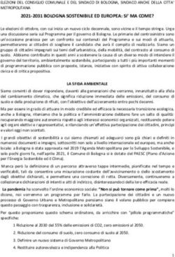 2021-2031 BOLOGNA SOSTENIBILE ED EUROPEA: SI' MA COME?