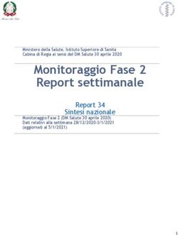 Monitoraggio Fase 2 Report settimanale - Report 34 Sintesi nazionale