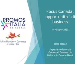 Focus Canada: opportunita' di business - 18 Giugno 2020 Ilaria Baldan Segretario Generale Camera di Commercio