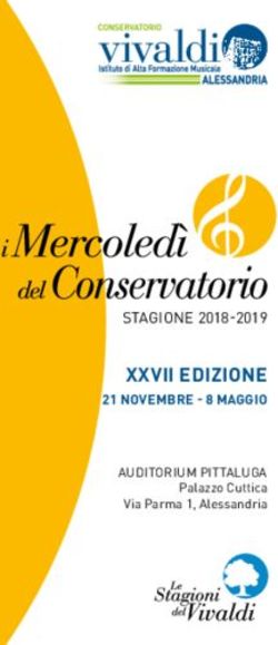XXVII EDIZIONE 21 NOVEMBRE - 8 MAGGIO - STAGIONE 2018-2019 - Conservatorio Vivaldi