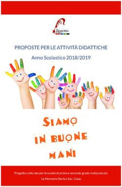 Siamo in buone mani - PROPOSTE PER LE ATTIVITÀ DIDATTICHE Anno Scolastico 2018/2019 - Memoria Storica
