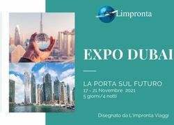 EXPO DUBAI LA PORTA SUL FUTURO 17 - 21 Novembre 2021 5 giorni/4 notti Disegnato da L'impronta Viaggi - L'Impronta Viaggi